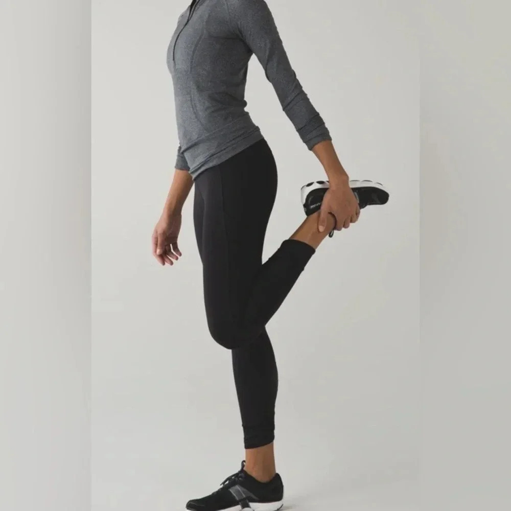 Lululemon fresh mesh crop pockets ankle mesh black yoga running gym streetwear 6